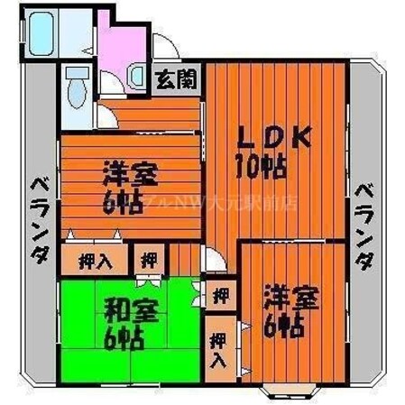 ドミール福島Aの物件間取画像